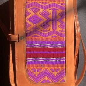 Leather embroidered bag